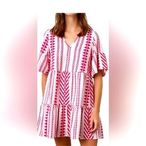 Velvet by Graham & Spencer Madelina Printed Tiered Dress Sz XSmall